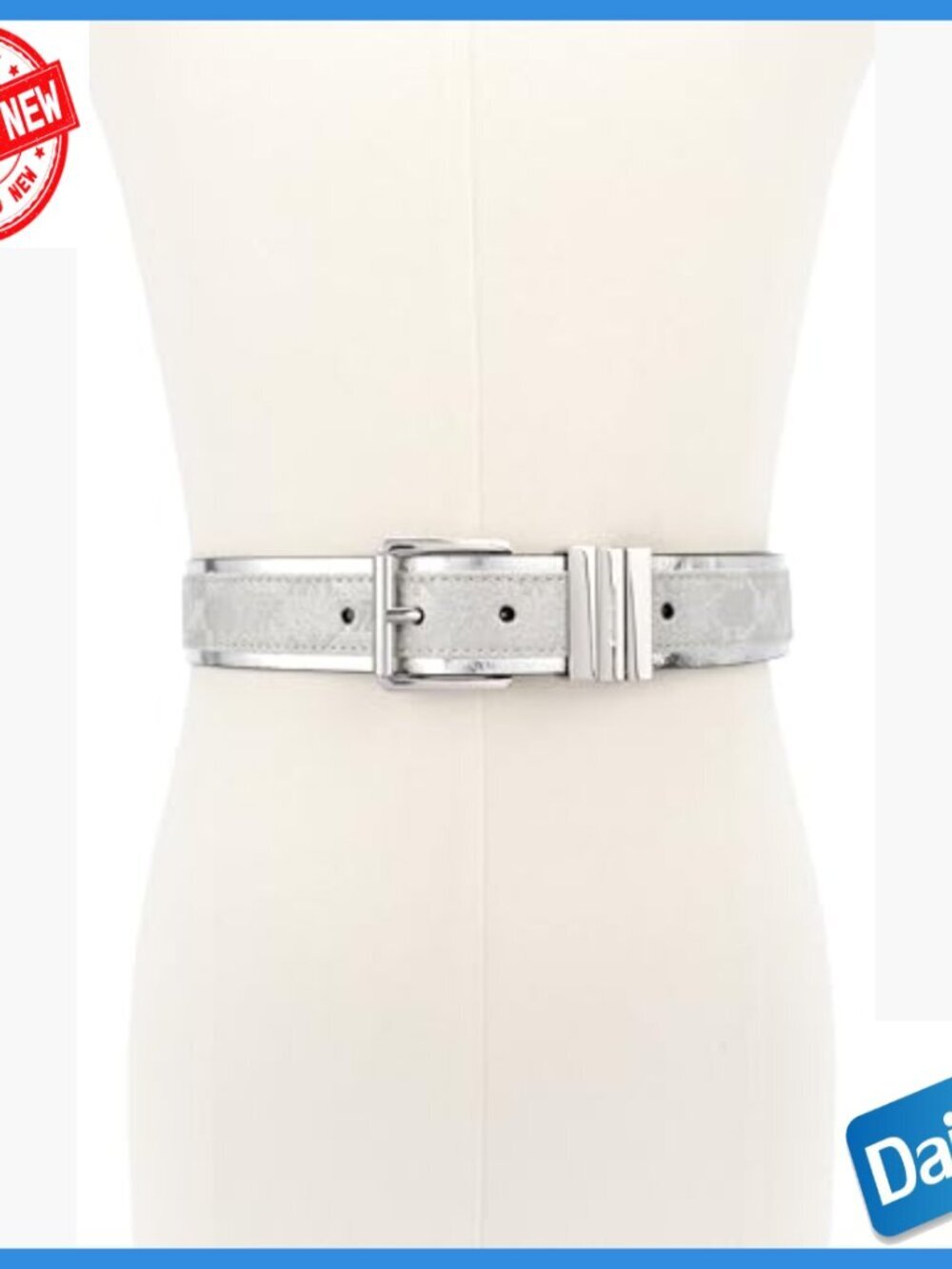 Women's 35mm Silver Belt Adjustable Fit Premium Polyester Accessory - Picture 2 of 5
